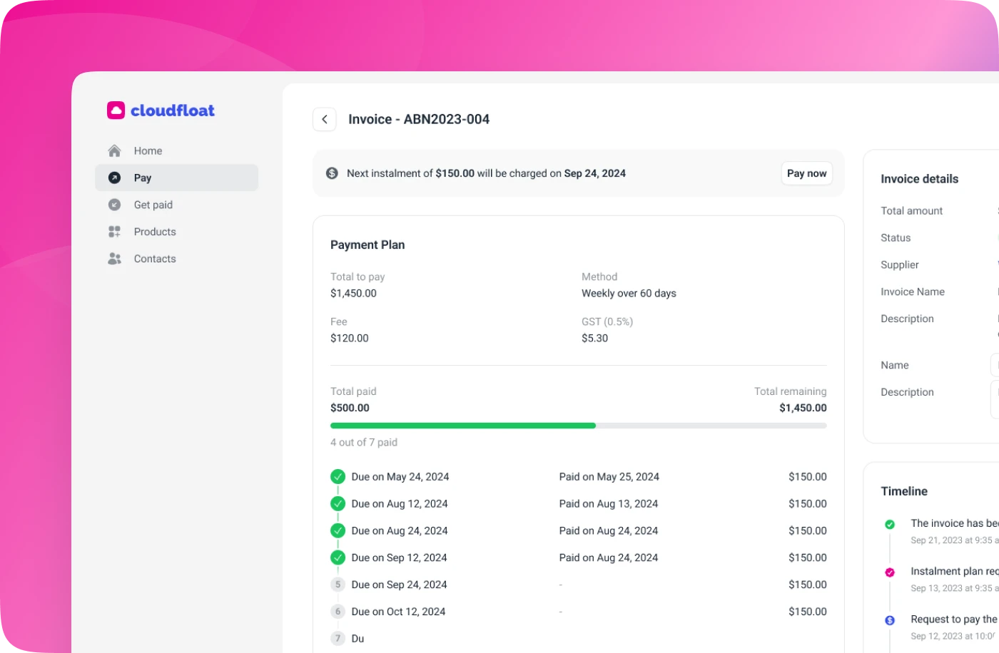 Cloudfloat dashboard